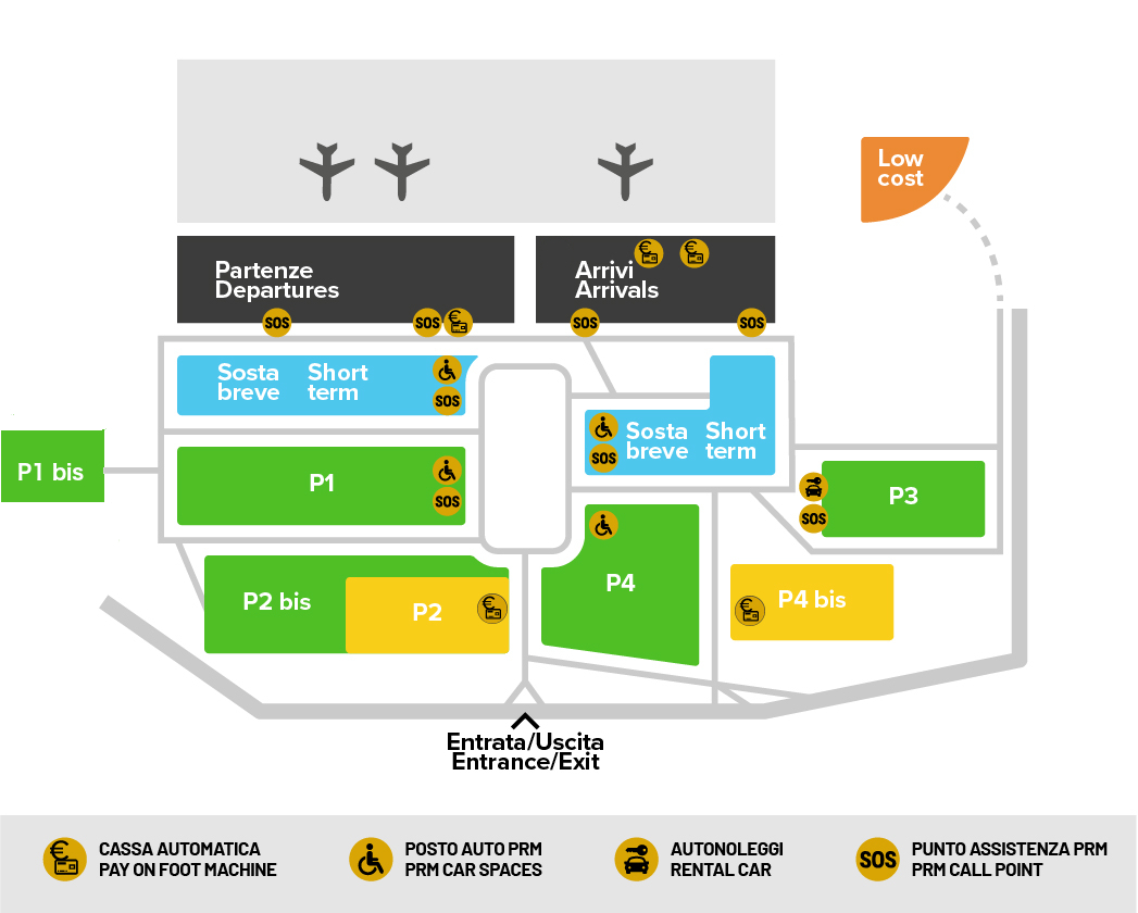 mappa Parcheggi Ufficiali Aeroporto Verona Valerio Catullo